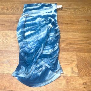 Hard Tail Wrap Tulip Skirt - Tie-Dye Blue & Gray XS